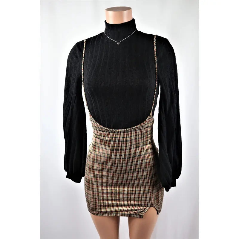 Ashleigh Suspender Skirt Dress Plaid Womenswear